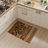 Bold Orange Tiger Face Southwestern Rug