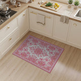 Pink Elegant Pink Peony Floral Area Rug