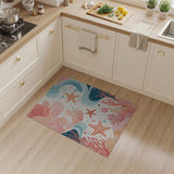 Whimsical Coral Reef Starfish Area Rug