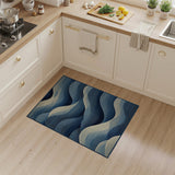Navy Blue Ocean Wave Area Rug
