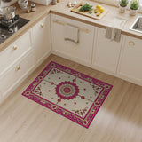 Traditional Persian Pink Mandala Persian Area Rug