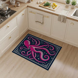 Starry Pink Cartoon Octopus Area Rug