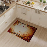 Washable Autumn Forest Landscape Area Rug - Low Pile, Non-Slip, Pet Friendly