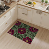 Pink Peony Gold Center Floral Vintage Rug