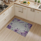 Purple Peony Lavender Floral Area Rug