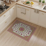 Pink Floral Medallion Vintage Area Rug