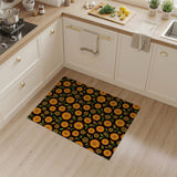 Vibrant Orange Sunflower Area Rug