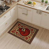 Charming Red Fox Floral Persian Rug