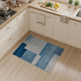Geometric Modern Blue and Teal Navy Blue Geometric Block Area Rug