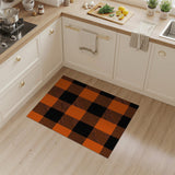 Bold Orange Black Buffalo Plaid Rustic Farmhouse Area Rug