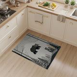 Grey Woodland Mama Bear Cub Area Rug