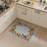 Multi-color and Patterns Vibrant Floral Border Area Rug