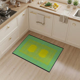Teal Grid Yellow Geometric Area Rug