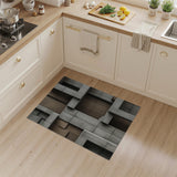 Modern Grey Concrete Geometric Area Rug