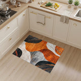 Abstract Orange Flow Area Rug