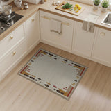 Beige Tan Southwestern Geometric Border Rug