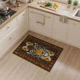 Bold Tiger Face Heritage Tribal Rug