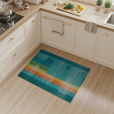 Vibrant Teal Multi-Color Geometric Area Rug