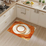 Orange Concentric Circles Area Rug