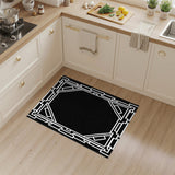 Black and White Border Black White Geometric Border Area Rug