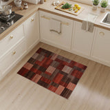 Red Geometric Patchwork Area Rug