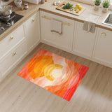 Abstract Orange Sunset Geometric Area Rug