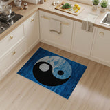Zen Yin-Yang Pagoda Blue Area Rug