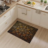 Ornate Gold Mandala Persian Gold and Silver Area Rug