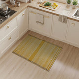 Yellow Geometric Striped Woven Area Rug