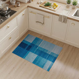 Blue and Teal Modern Blue Grid Area Rug