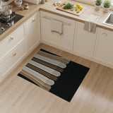 Brown Tan Striped Scalloped Awning Rug