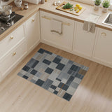 Grey Geometric Block Area Rug