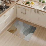 Abstract Area Beige and Neutral Wavy Beige Neutral Abstract Area Rug