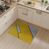 Vibrant Yellow Geometric Block Area Rug