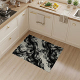Abstract Black Ink Splash Area Rug