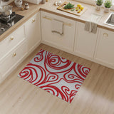 Bold Red Swirling Rose Area Rug