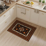 Orange Bold Orange Black Southwestern Geometric Rug