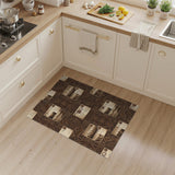 Vintage Postcard Brown Area Rug
