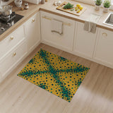 Vibrant Yellow Green Polka Dot Area Rug
