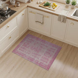Pink Framed Geometric Area Rug