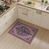 Blush Pink Ornate Medallion Area Rug