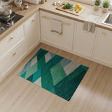 Green Geometric Patchwork Area Rug