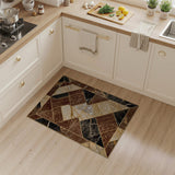 ODIKA Washable Geometric Marble Area Rug - Low Pile Non-Slip Indoor Carpet
