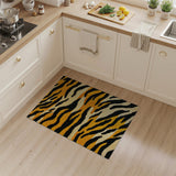 Bold Orange Tiger Stripe Tufted Rug
