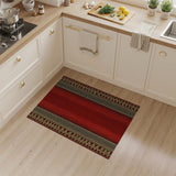 Red Crocodile Scale Area Rug with Gold Borders