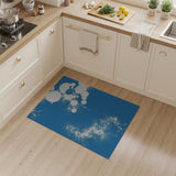 Whimsical Blue Bubbles Abstract Area Rug