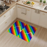 Vibrant Rainbow Wavy Stripe Area Rug
