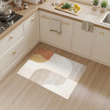 Beige Neutral Abstract Curve Area Rug