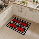 Geometric Modern Bold Red Black Geometric Plaid Area Rug