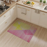Vibrant Pink Yellow Geometric Area Rug